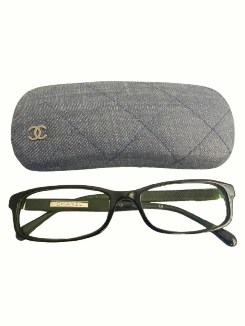CHANEL 3193 Eyeglasses Black c.501 52mm Rectangular Frames Italy Auth